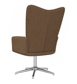 Chaise de relaxation avec tabouret Marron Tissu