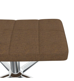 Chaise de relaxation avec tabouret Marron Tissu