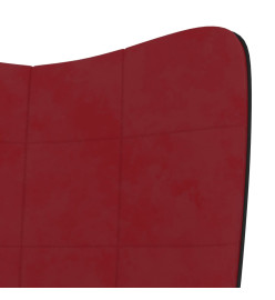 Chaise de détente et repose-pied Rouge bordeaux Velours et PVC