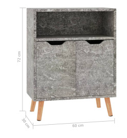 Buffet Gris béton 60x30x72 cm Aggloméré