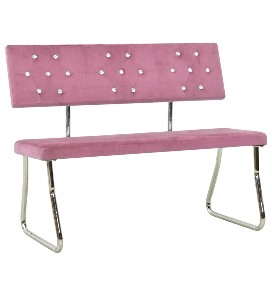 Banc 110 cm Rose Velours