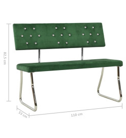 Banc 110 cm Vert foncé Velours