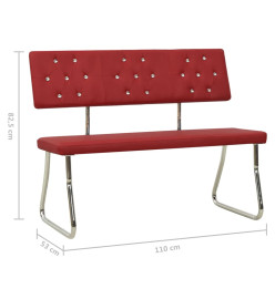 Banc 110 cm Rouge bordeaux Similicuir