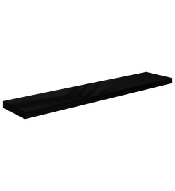 Étagère murale flottante 4 pcs Noir brillant 120x23,5x3,8cm MDF