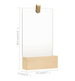 Miroir mural Bois de pin massif 23x39,5 cm