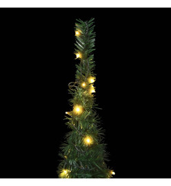 Sapin de Noël artificiel avec guirlandes et LED vert 210 cm