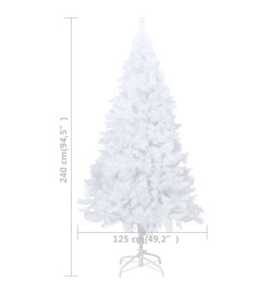 Arbre de Noël artificiel avec branches épaisses blanc 240cm PVC