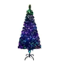 Sapin de Noël artificiel avec support vert 210 cm fibre optique