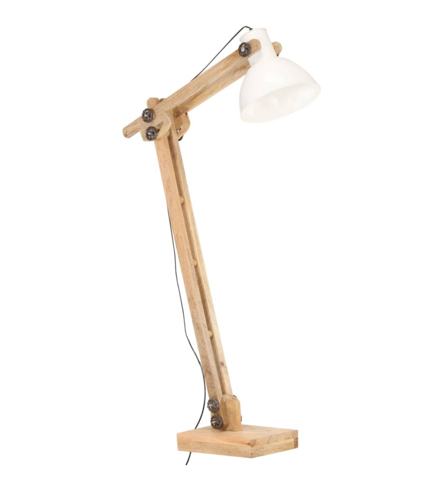 Lampadaire Blanc Bois de manguier massif E27