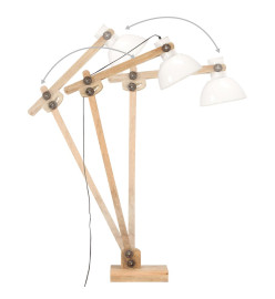 Lampadaire Blanc Bois de manguier massif E27