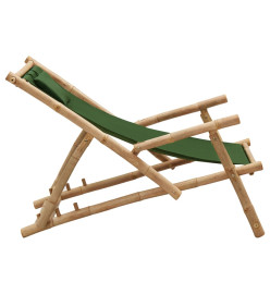 Chaise de terrasse Bambou et toile Vert