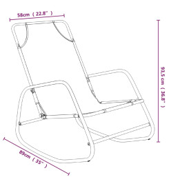 Chaise longue à bascule Crème Acier et textilène