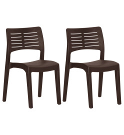 Chaises de jardin 2 pcs Moka Polypropylène