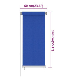 Store roulant d'extérieur 60x140 cm Bleu PEHD