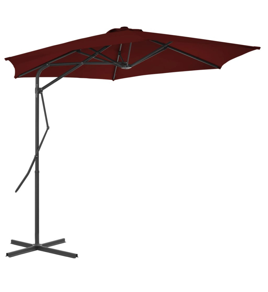 Parasol d'extérieur avec mât en acier Rouge bordeaux 300x230 cm