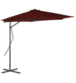 Parasol d'extérieur avec mât en acier Rouge bordeaux 300x230 cm