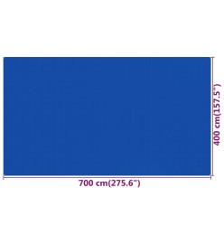 Tapis de tente 400x700 cm Bleu PEHD