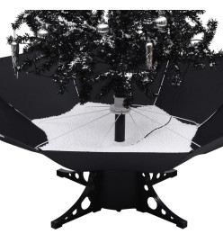 Arbre de Noël neigeux avec base de parapluie Noir 190 cm PVC