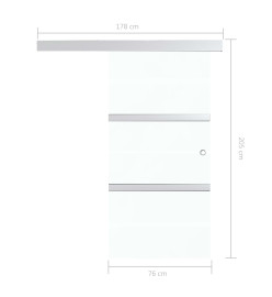 Porte coulissante butées souples Verre ESG aluminium 76x205 cm