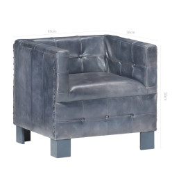 Fauteuil Gris Cuir véritable