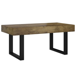 Table basse Marron foncé et noir 90x45x40 cm MDF et fer