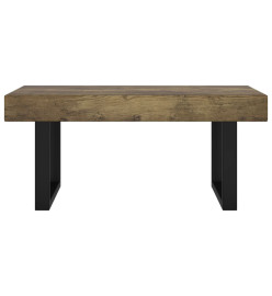 Table basse Marron foncé et noir 90x45x40 cm MDF et fer