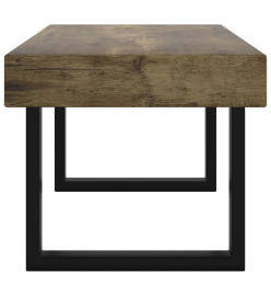 Table basse Marron foncé et noir 90x45x40 cm MDF et fer