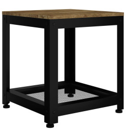 Table d'appoint Marron foncé et noir 40x40x45 cm MDF et fer