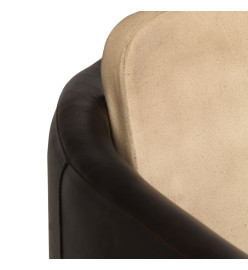 Fauteuil Brun roux et noir Cuir véritable