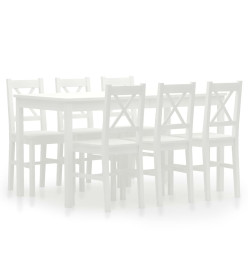 Ensemble de salle à manger 7 pcs Pinède Blanc