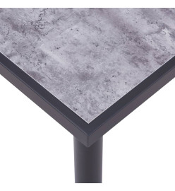 Table de salle à manger Noir et gris béton 120x60x75 cm MDF