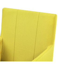 Chaises à manger avec accoudoirs lot de 4 jaune tissu