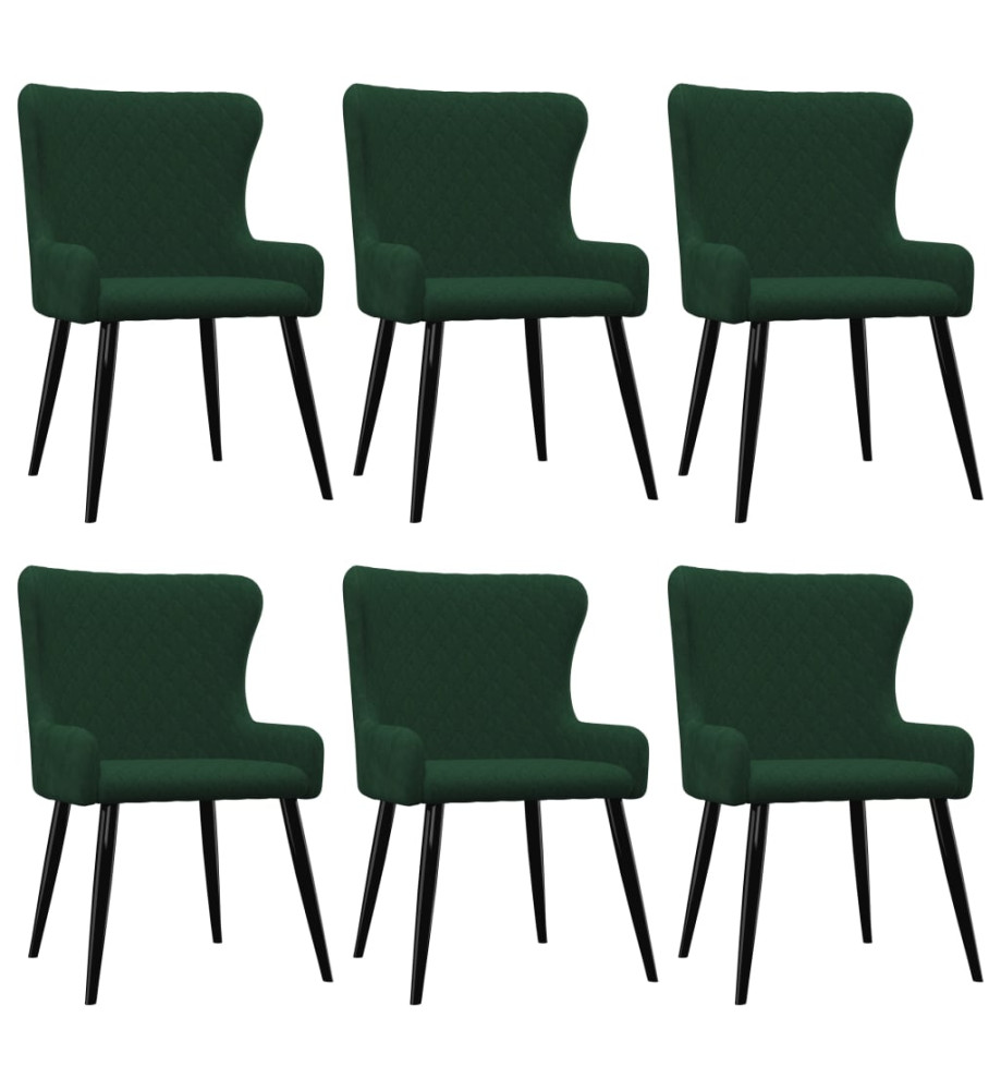 Chaises à manger lot de 6 vert velours