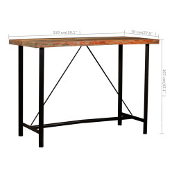 Ensemble de bar 7 pcs Bois de récupération et cuir véritable