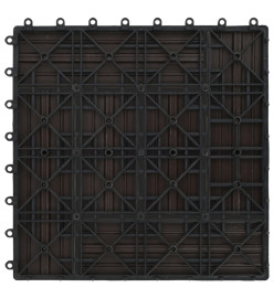 Carreaux de terrasse 22 pcs 30 x 30 cm 2 m² WPC Marron foncé