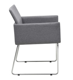 Chaises à manger lot de 6 gris clair tissu