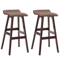 Chaises de bar lot de 2 taupe tissu