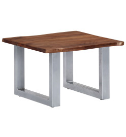 Table basse avec bord naturel 60x60x40 cm Bois d'acacia massif