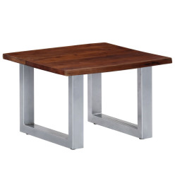 Table basse avec bord naturel 60x60x40 cm Bois d'acacia massif