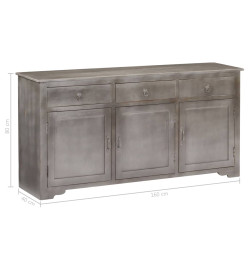 Buffet Gris 160 x 40 x 80 cm Bois de manguier massif