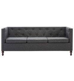 Canapé Chesterfield à 3 places Revêtement en tissu Gris foncé