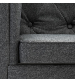 Canapé Chesterfield à 3 places Revêtement en tissu Gris foncé