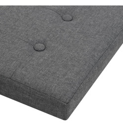 Tabourets de rangement pliables lot de 2 gris foncé Faux lin