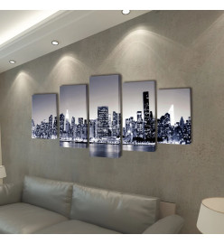 Set de toiles murales imprimées Horizon de New York monochrome