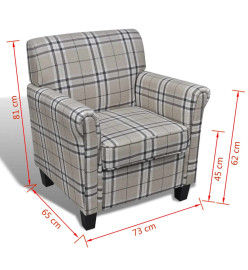 Fauteuil avec coussin Crème Tissu