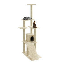 Arbre à chat avec griffoirs en sisal Crème 155 cm