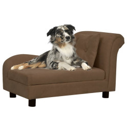 Canapé pour chien avec oreiller Marron 83x44x44 cm Peluche