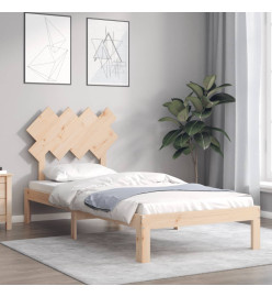 Cadre de lit avec tête de lit 90x200 cm bois massif