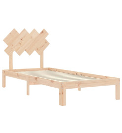 Cadre de lit avec tête de lit 90x200 cm bois massif