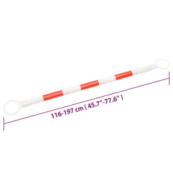 Barres de cônes de circulation rétractables 10pcs ABS 116-197cm